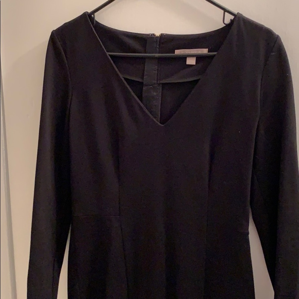 Banana Republic Black Sleeved V neck Sheath Dress